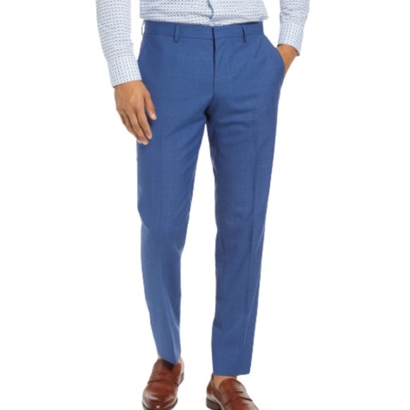 Hugo Boss Other - Hugo Boss Blue Genius Slim Fit Plaid Pants - 32